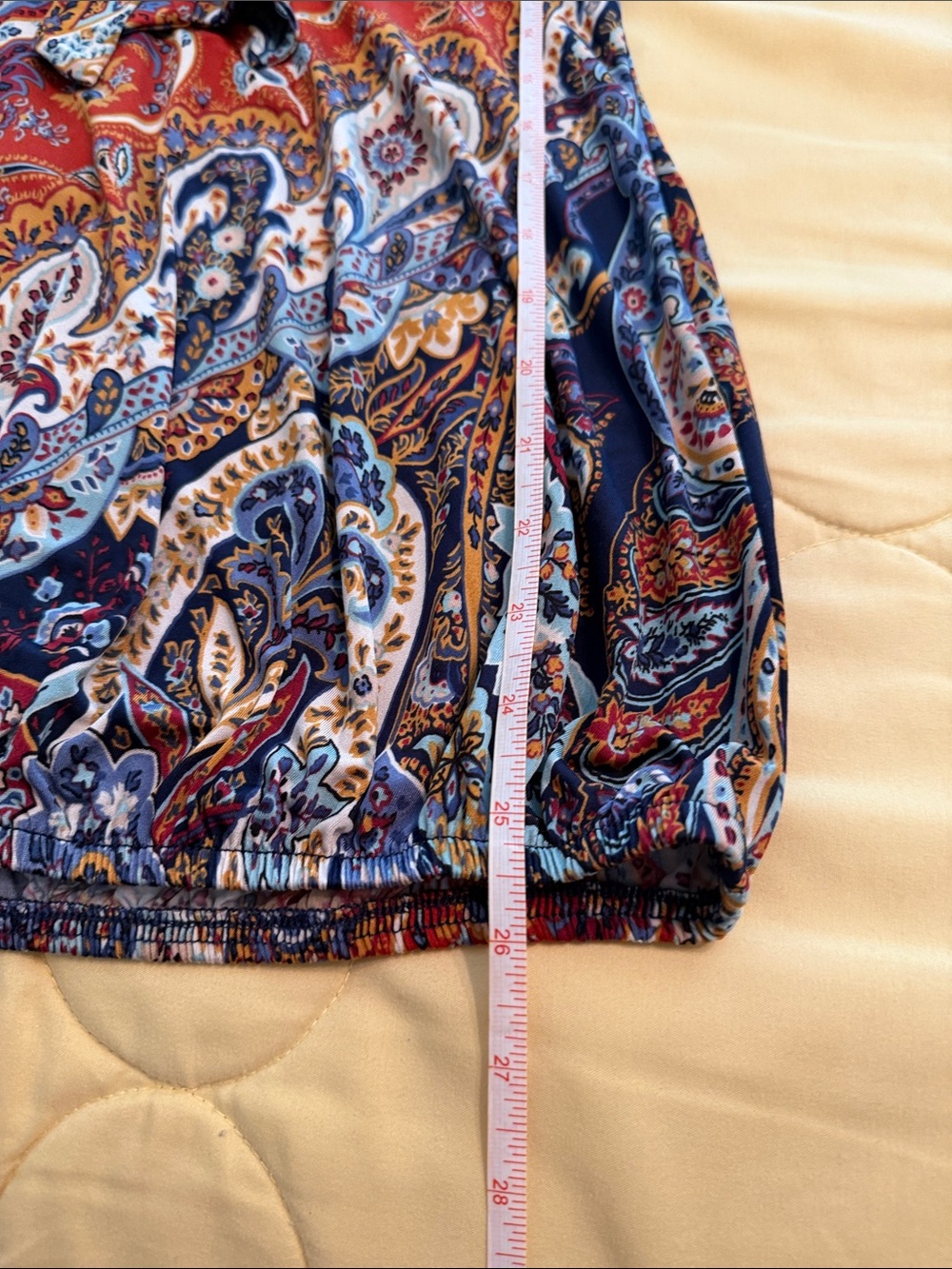 VENUS BOHO Multicolor Paisley Tie-Front cold shoulder Top - Picture 6 of 6
